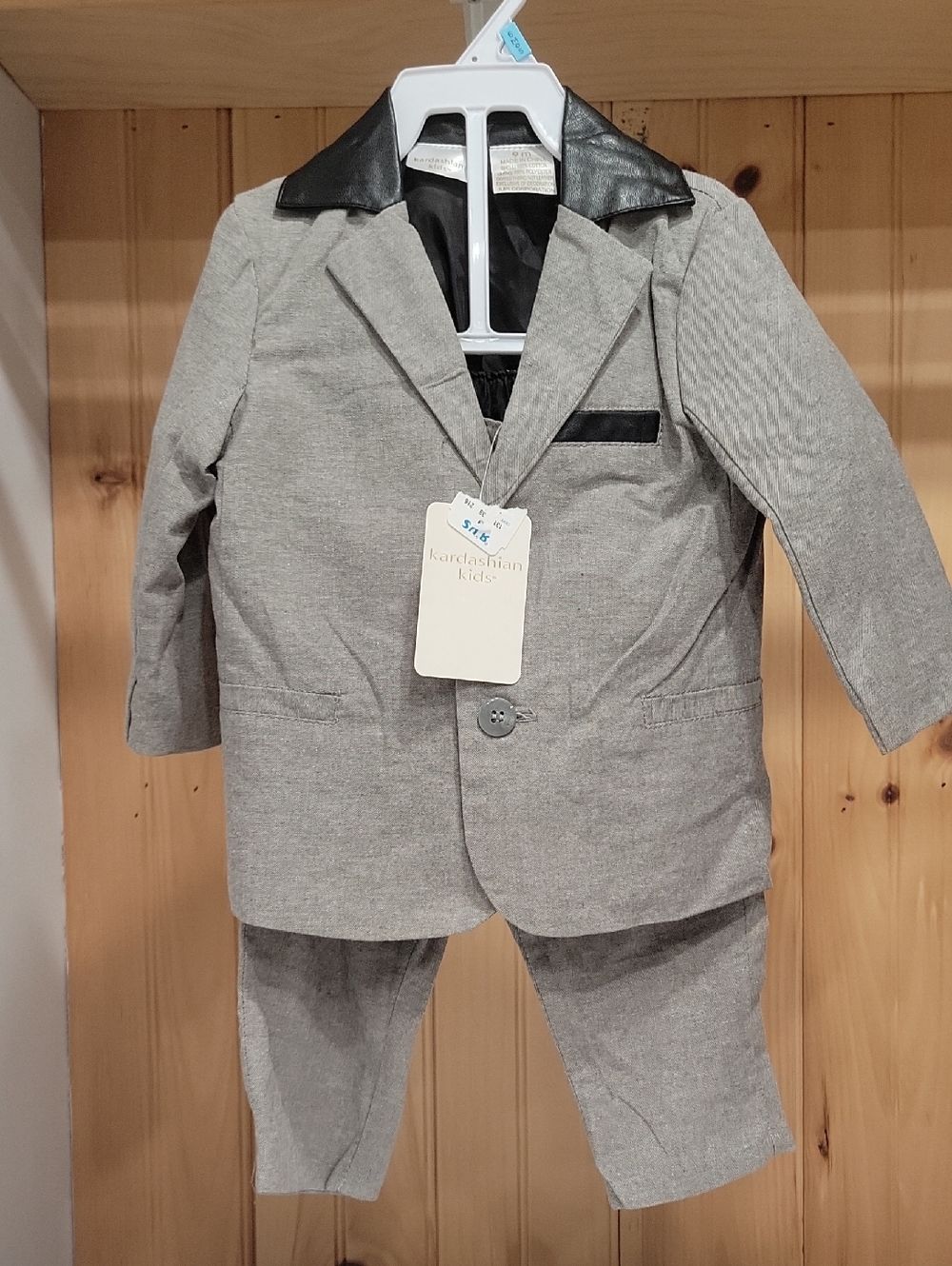 Kardashian Kids Light Gray Blazer with Black Trim
